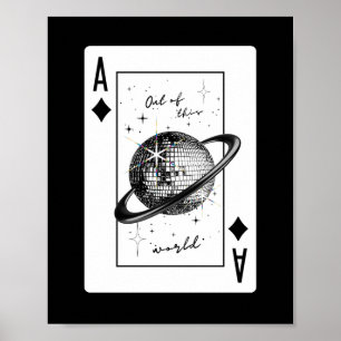 Pôster Planeta Disco, Arte de Parede de Bola de Di