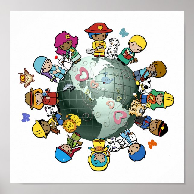 Poster Planeta do Amor Terra: Unir pela Paz (Frente)