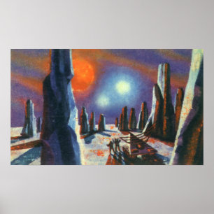 Pôster Planeta estrangeiro da ficção científica do