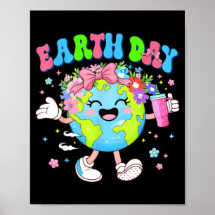 Poster Planeta fofo do dia da terra coquette meio ambient