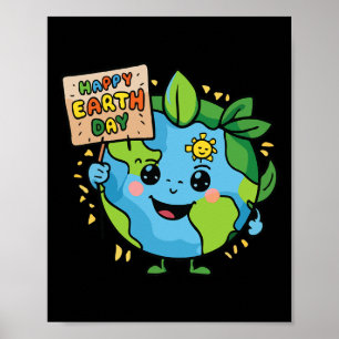 Poster Planeta Gelado Terra Dizendo Feliz Dia da Terra 3