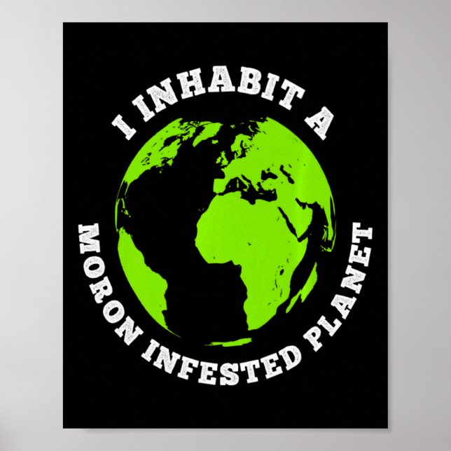 Poster Planeta Infestado de Loucos Terra Divertida que Eu (Frente)