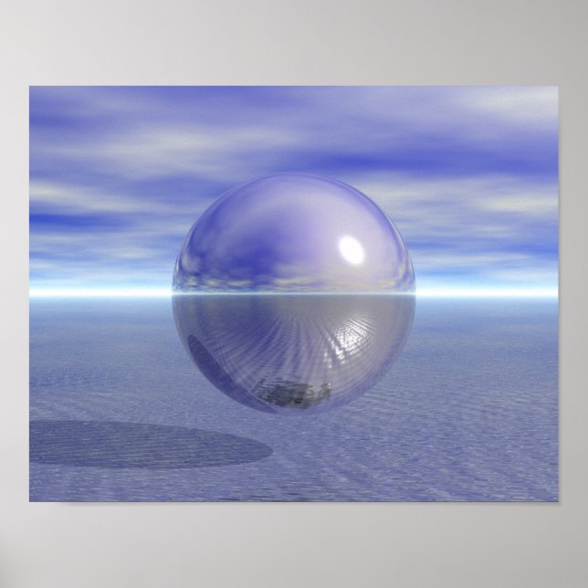 Pôster Planeta Oceano Amor Paz Harmonia Roxo Pacífico (Frente)