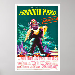 Pôster Planeta proibido - cartaz cinematográfico clássi
