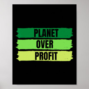 Poster Planeta Sobre Vintagem no Dia da Terra com Lucro