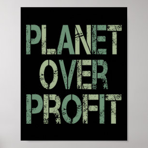 Poster Planeta Sobre Vintagem no Dia da Terra com Lucro