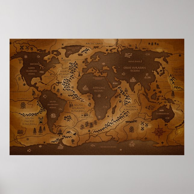 Pôster Planeta Terra Inversado (Frente)