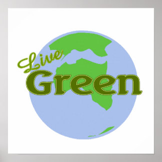 Pôster planeta Terra verde vivo