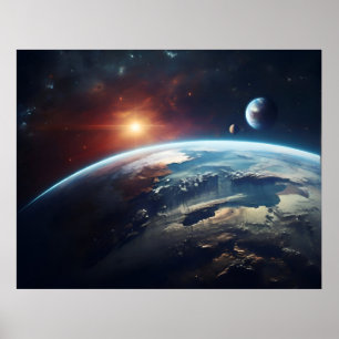Poster Planeta terrestre a partir do espaço