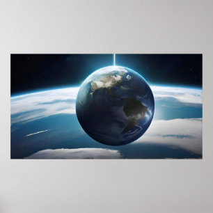 Poster Planeta terrestre a partir do espaço