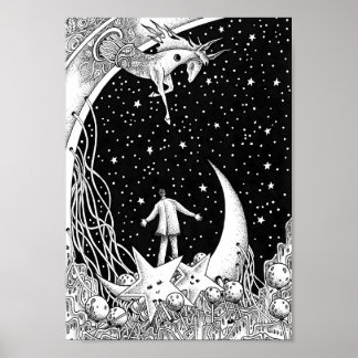 Poster Planetário brilhando no céu