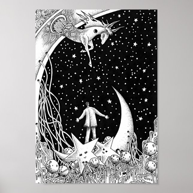 Poster Planetário brilhando no céu (Frente)