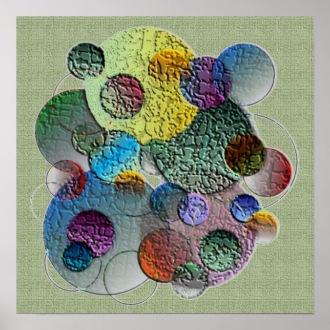 Pôster Planetas abstrato (Frente)