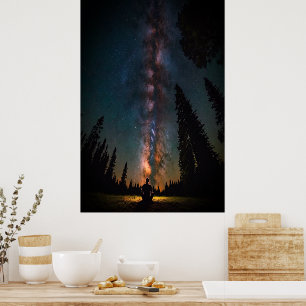 Poster Planetas de Parede Cósmica Foguetes Astronautas Po