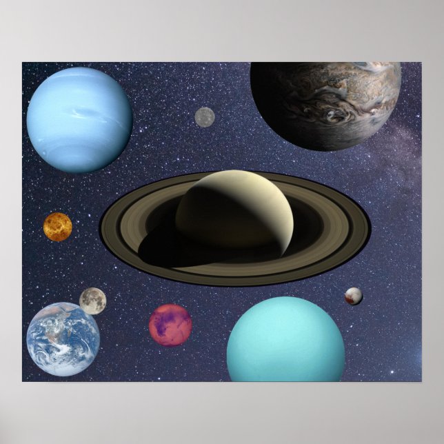 Poster Planetas do sistema solar (Frente)