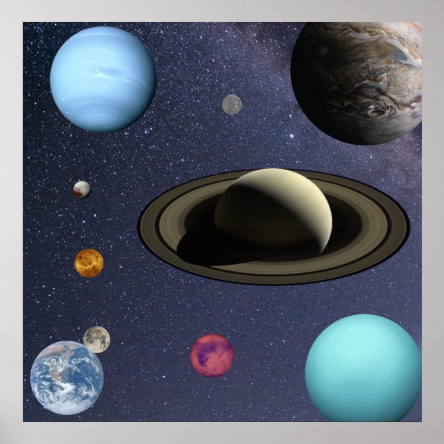 Poster Planetas do sistema solar (Frente)