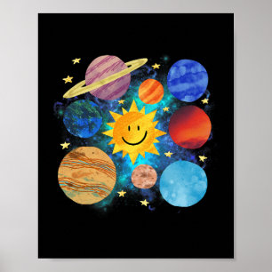 Poster Planetas do Sistema Solar Astronomia Espacial Scie