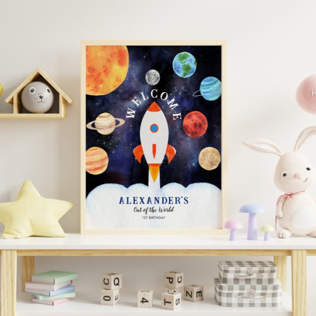 Poster Planetas Galáxicos e Foguete Espacial Stars Boas-v (Criador carregado)