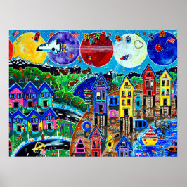 Poster Planetas Infantis - Shuttle Espacial World Ocean B