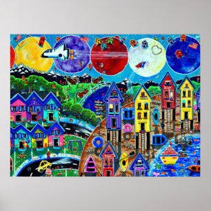 Poster Planetas Infantis: Shuttle espacial World Ocean Be