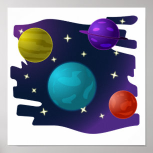 Poster Planetas Retro