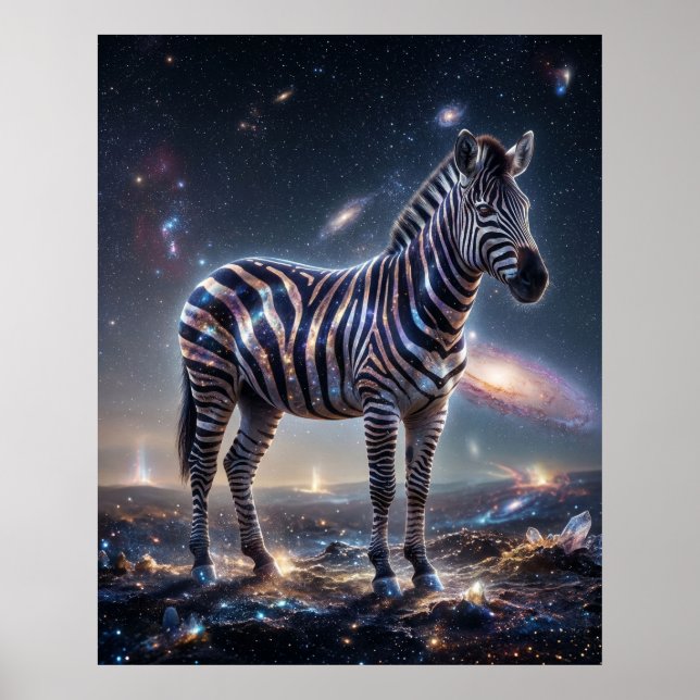 Poster Planícies Estreladas da Zebra Cósmica (Frente)