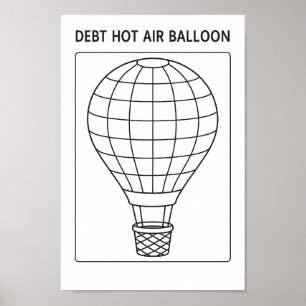 Poster Planilha de Pagamento de Balão de Ar Quente de Dív