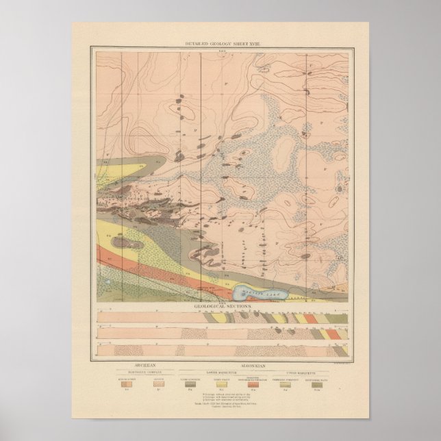 Pôster Planilha Geológica Detalhada XVIII (Frente)
