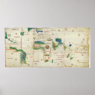 Poster Planisphere 1502 de Cantino