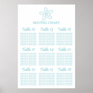 Poster Planner de Mesas Seastar Casamento 10-18
