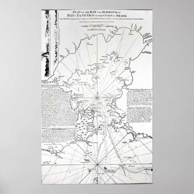 Pôster Plano da Baía e Porto do Rio de Janeiro (Frente)