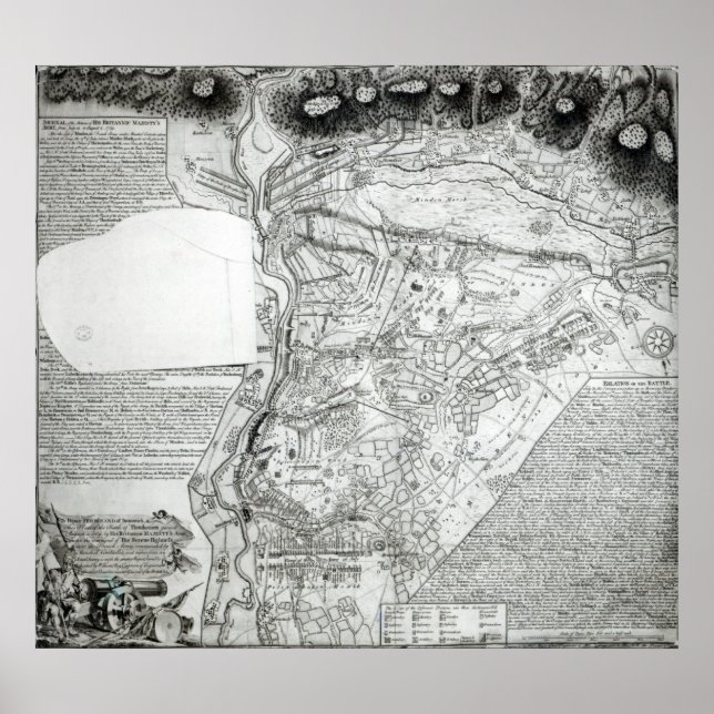 Pôster Plano da Batalha de Minden (Frente)