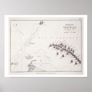 Pôster Plano da batalha do Nile, o 1º de agosto de 1798,