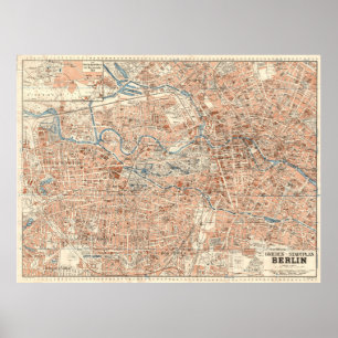 Poster Plano da Cidade de Berlim Grieben – Mapa Antigo da
