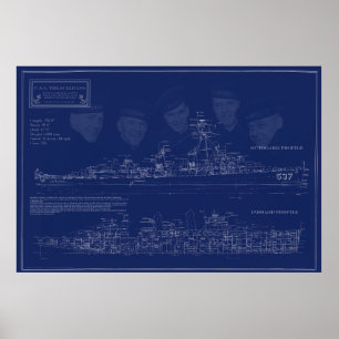 Poster Plano da USS The Sullivans DD-537