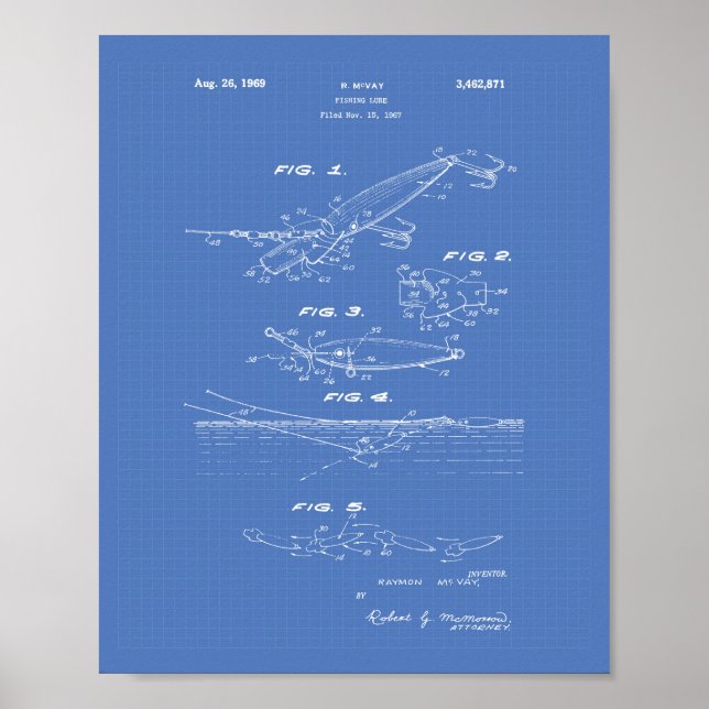 Poster Plano de arte da pesca de 1969 (Frente)