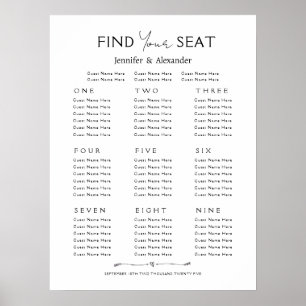 Poster Plano de assento 9 Casamento mesa