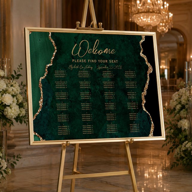 Poster Plano de Assento de Casamento Alfabetico de Ágata  (Criador carregado)