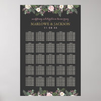 Plano de Assento de Casamento Elegante com Flores