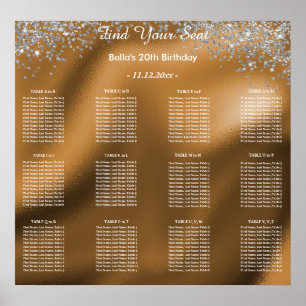 Poster Plano de Assentos Alfabéticos de Aniversário da Si