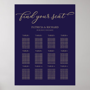 Poster Plano de Assentos de Casamento com 12 Mesas Chic D