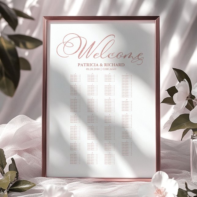 Poster Plano de Assentos de Casamento em Ordem Alfabética (Criador carregado)