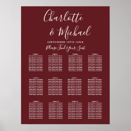 Poster Plano de Assentos de Casamento em Rosa Pau Elegant