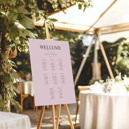 Poster Plano de Assentos de Casamento Minimalista (8) Ros