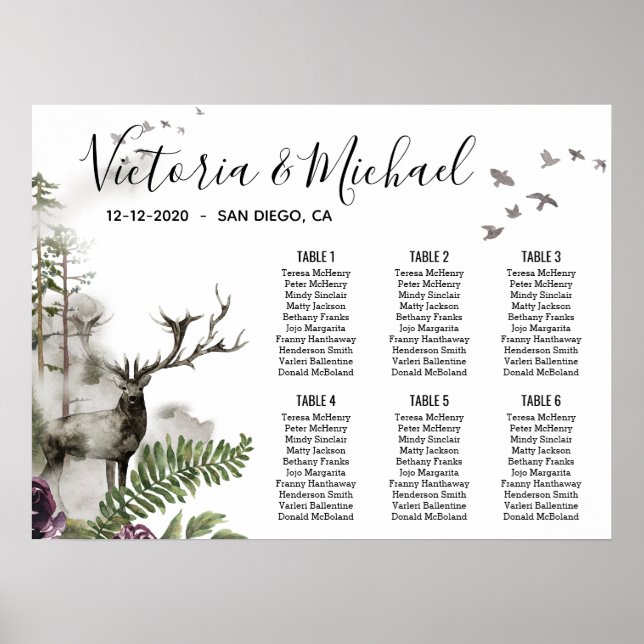 Poster Plano De Assentos Florestais Da Floresta Do Pavime (Frente)