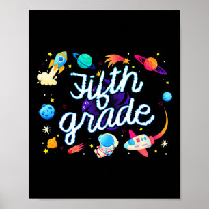 Poster Plano de Astronauta da Quinta Série Planetas Espaç