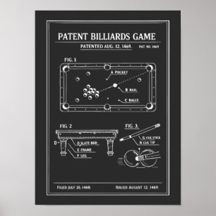 Poster Plano de Bilhar de Patente