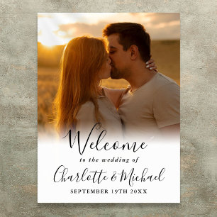 Poster Plano de Boas-Vindas de Casamento com Foto em Letr