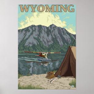 Pôster Plano de Bush & pesca - Wyoming