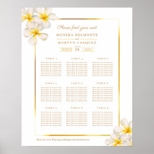 Poster Plano de casamento tropical da Frangipani